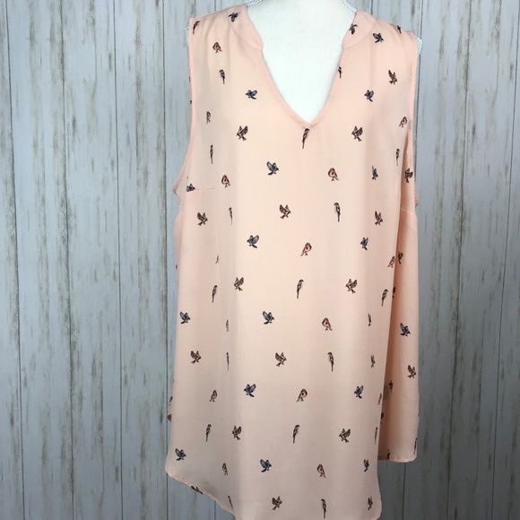 Torrid NWT Blush Bird Print Tank 2X - Picture 1 of 7